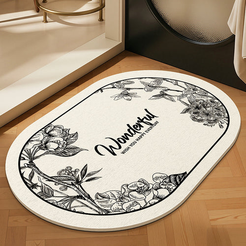 Inspirational Floral Bathroom Mat Bowlift