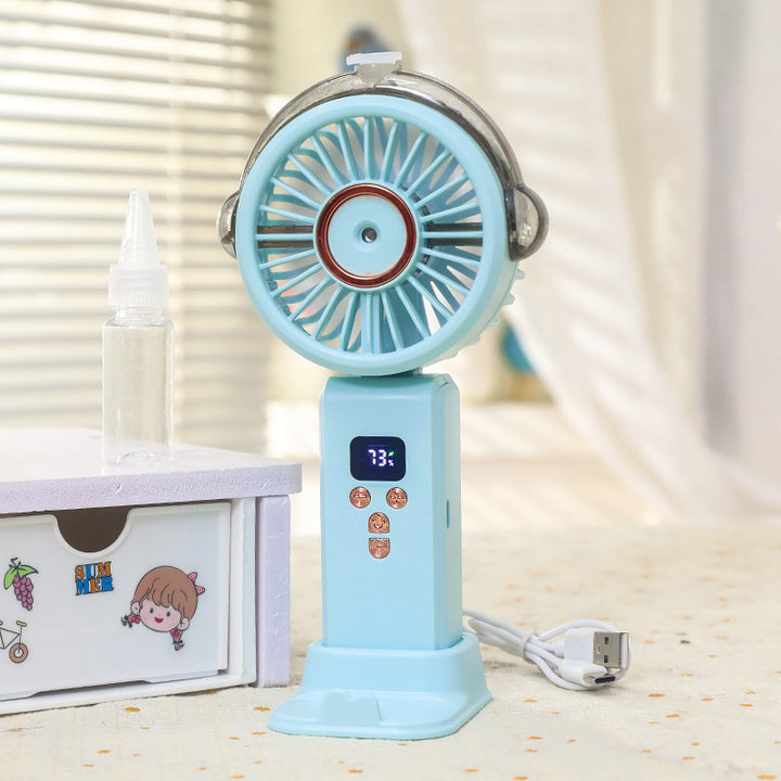 Women's portable USB mini fan with spray function Bowlift