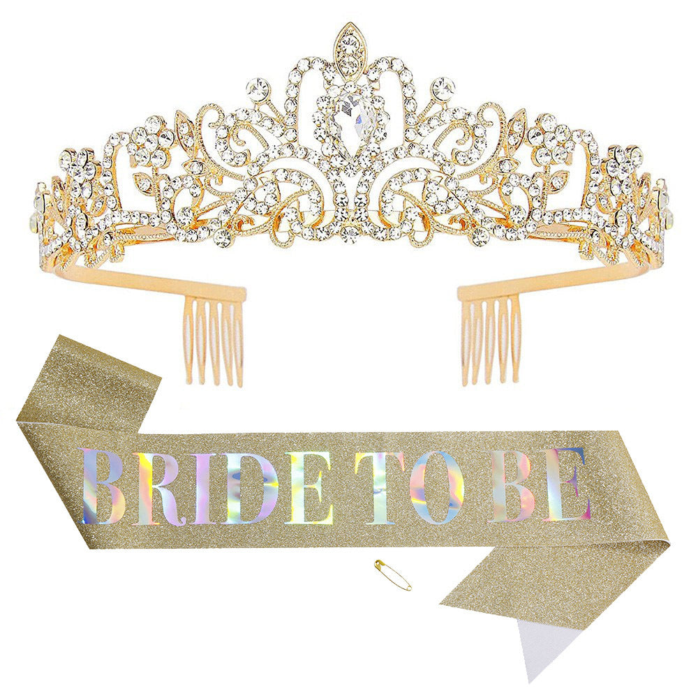 Ladies Crystal Embellished Bridal Tiara Bowlift