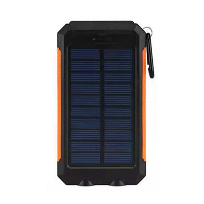 Solar-powered power bank with impact-resistant design and integrated carabiner Bowlift