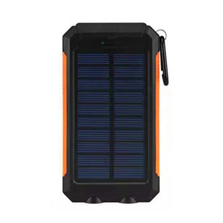 Solar-powered power bank with impact-resistant design and integrated carabiner Bowlift
