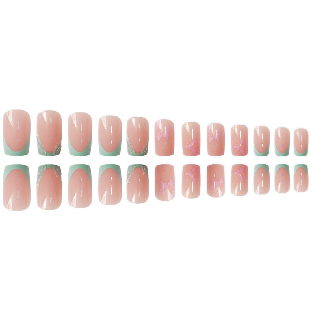 Artistic Floral Design Nail Extensions Bowlift