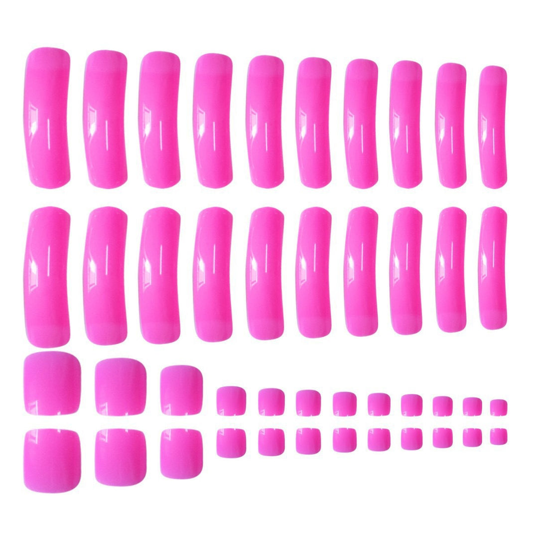 Long Glossy Press-On Nail Extensions Bowlift