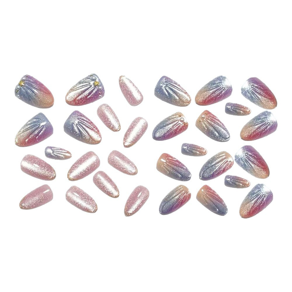 Artificial nails in elegant ombre design with glitter embellishments Bowlift