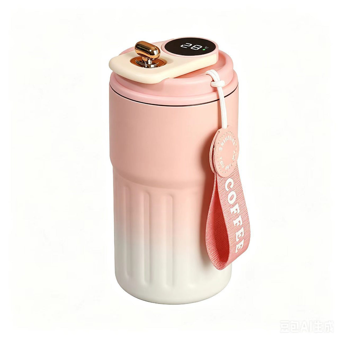 Insulated Stainless Steel Travel Coffee Tumbler with Leakproof Lid and Carry Strap Bowlift