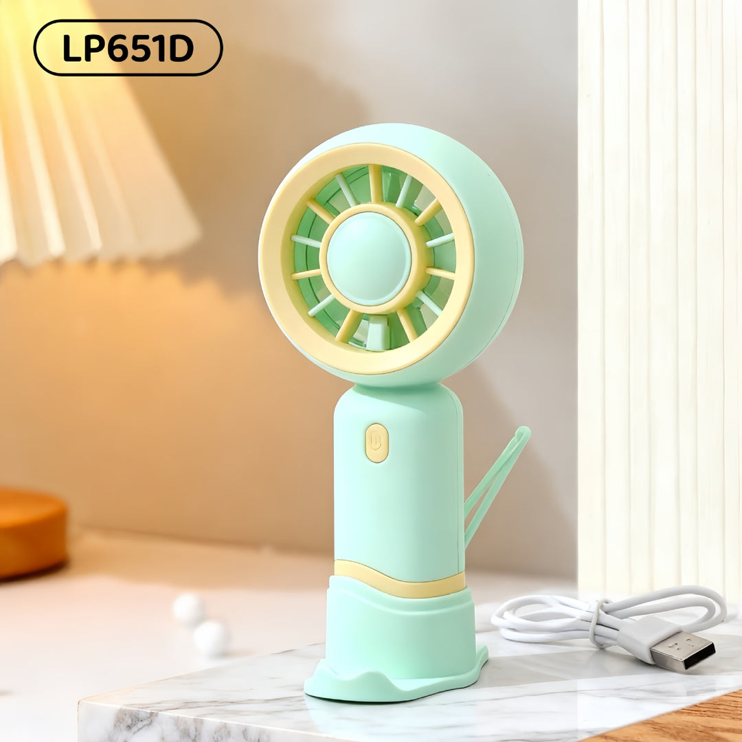 Women's Portable USB Hand Fan with Ergonomic Handle Bowlift