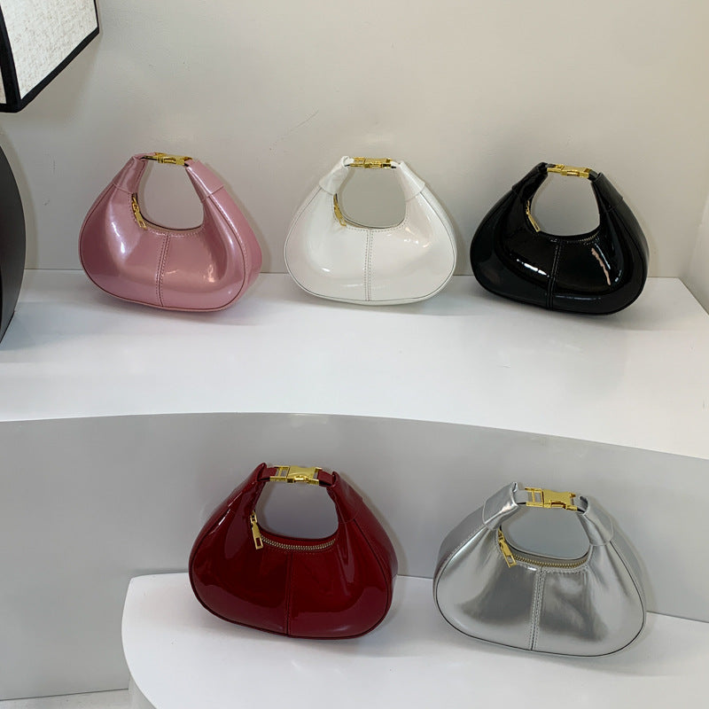 Glossy Patent Leather Evening Handbag Bowlift