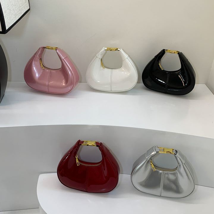 Glossy Patent Leather Evening Handbag Bowlift