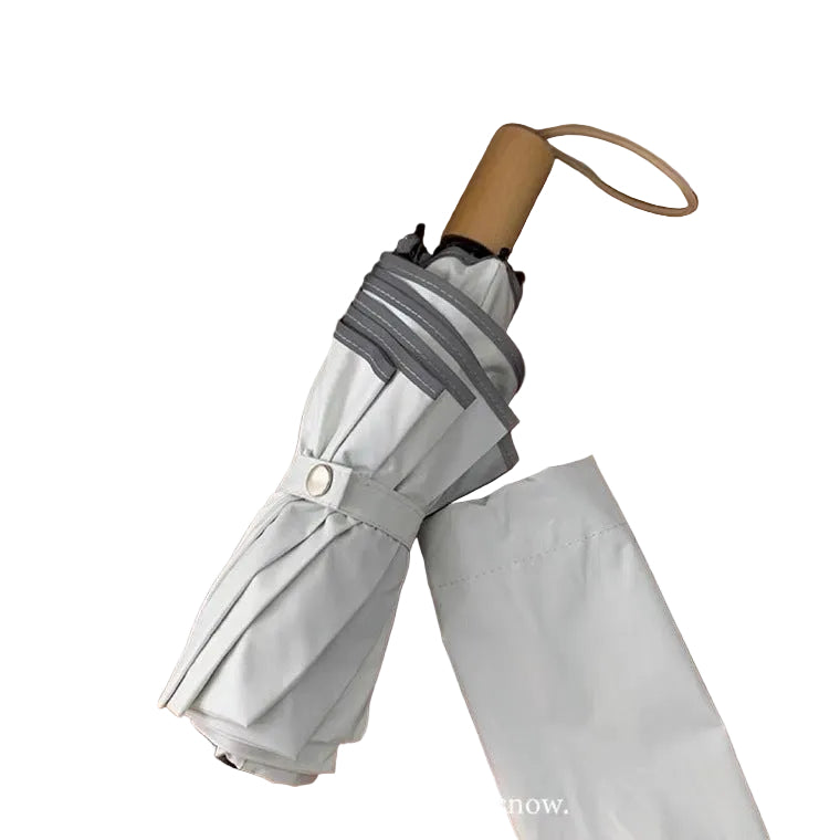 Women's automatic folding umbrella with elegant design and ergonomic wooden handle Bowlift