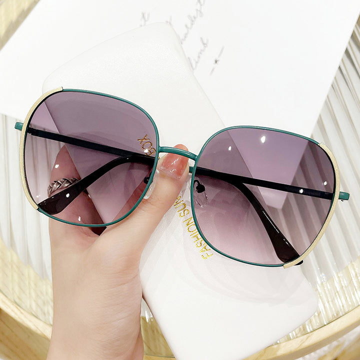 Women's large square sunglasses with high-quality metal frame Bowlift