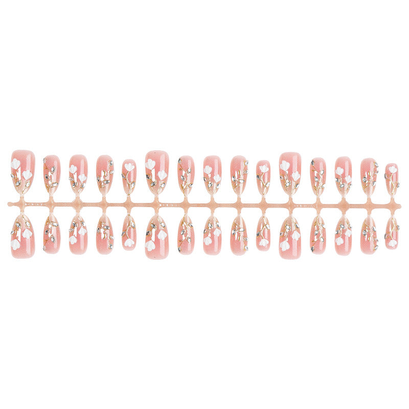 Premium Floral Press-On Nail Art Set Bowlift