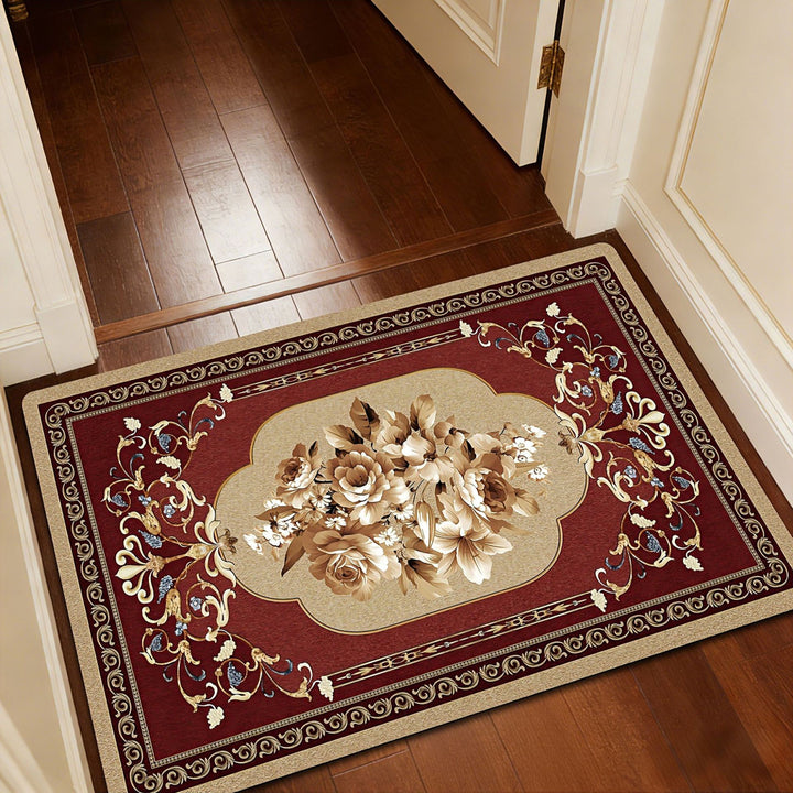 Luxurious Floral Pattern Bath Mat Bowlift