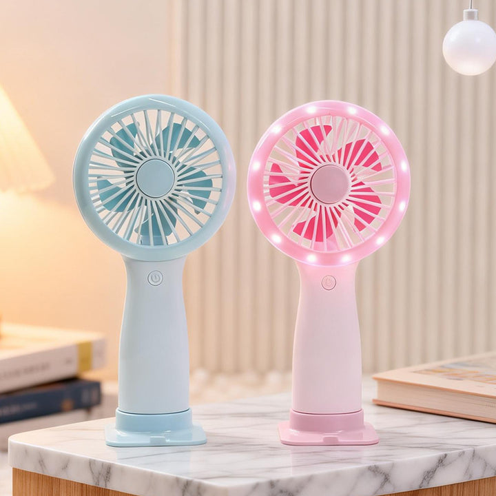 Ladies portable hand fan with LED lighting and USB connection Bowlift