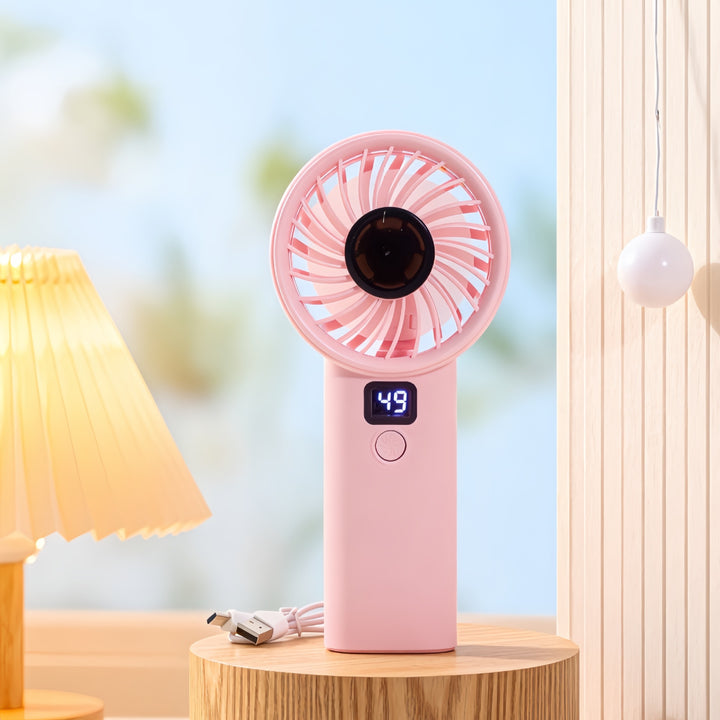Ladies Portable Hand Fan with LED Display and Lightweight Design Bowlift