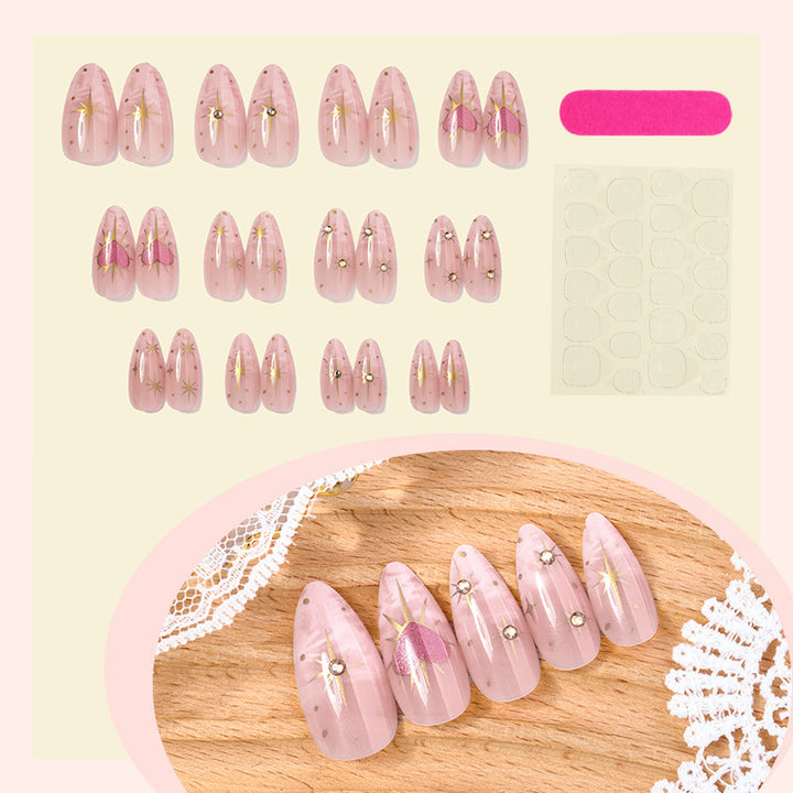 Art nail set with romantic leaf and flower accents Bowlift
