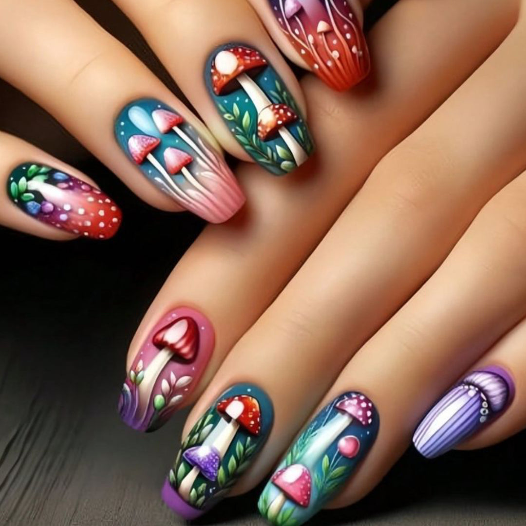 Artistic Mushroom Nail Art Bowlift