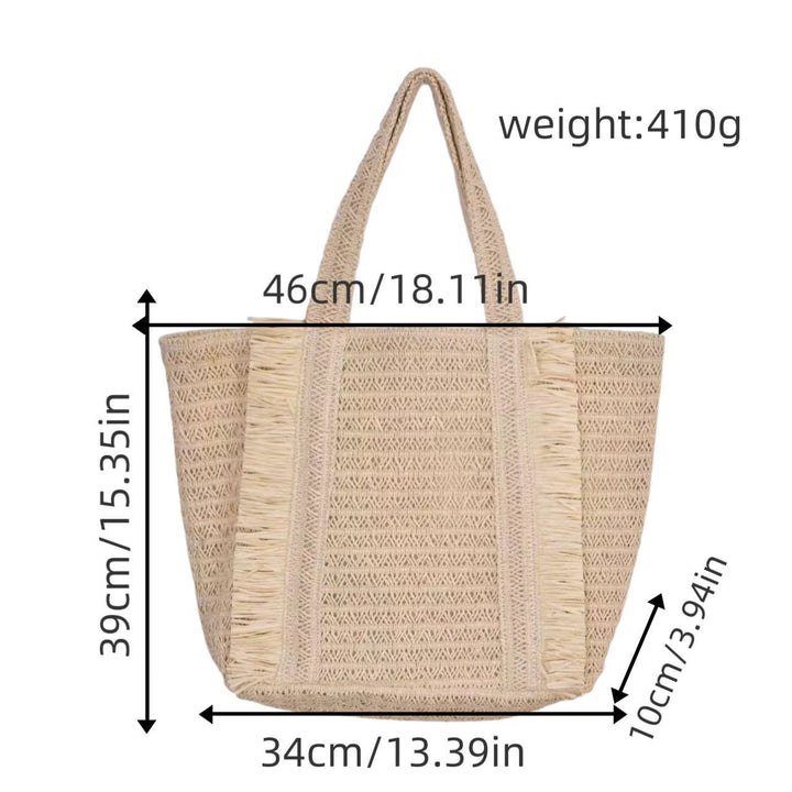 Woven Natural Material Beach Bag Bowlift