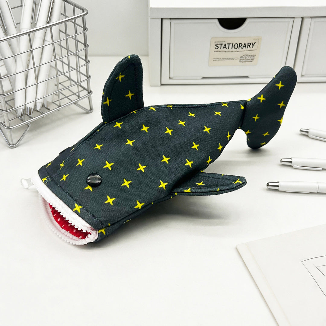 Plush Shark-Shaped Pencil Case Bowlift