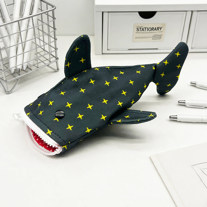 Plush Shark-Shaped Pencil Case Bowlift