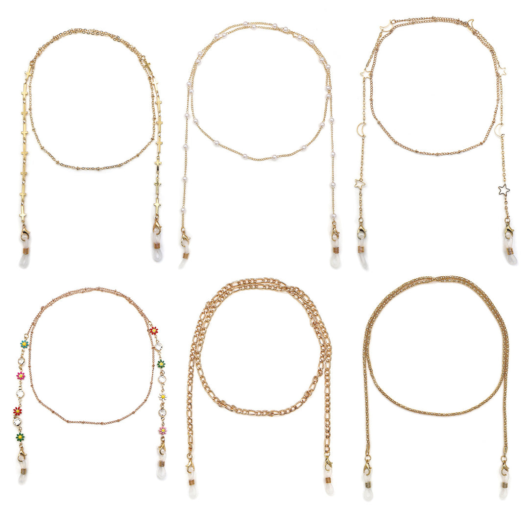 Elegant Cross-Embellished Eyewear Chain Bowlift