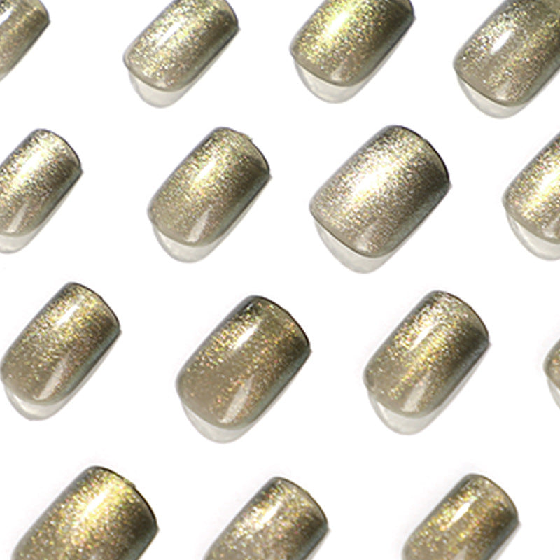 Artful Nail Extensions with Glitter and Ombre Effect Bowlift