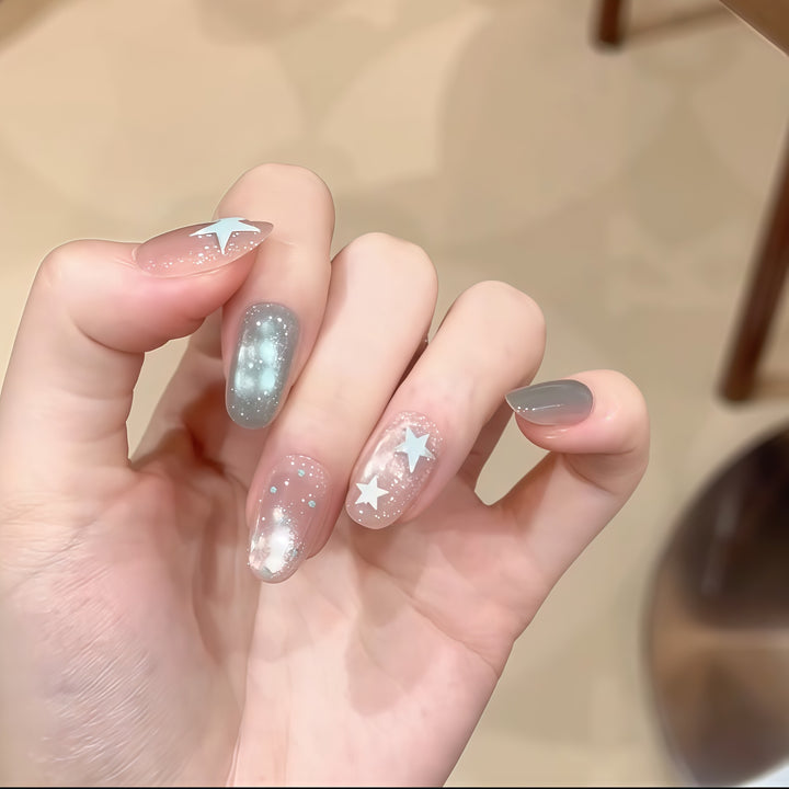 Nail design with galaxy effects Bowlift