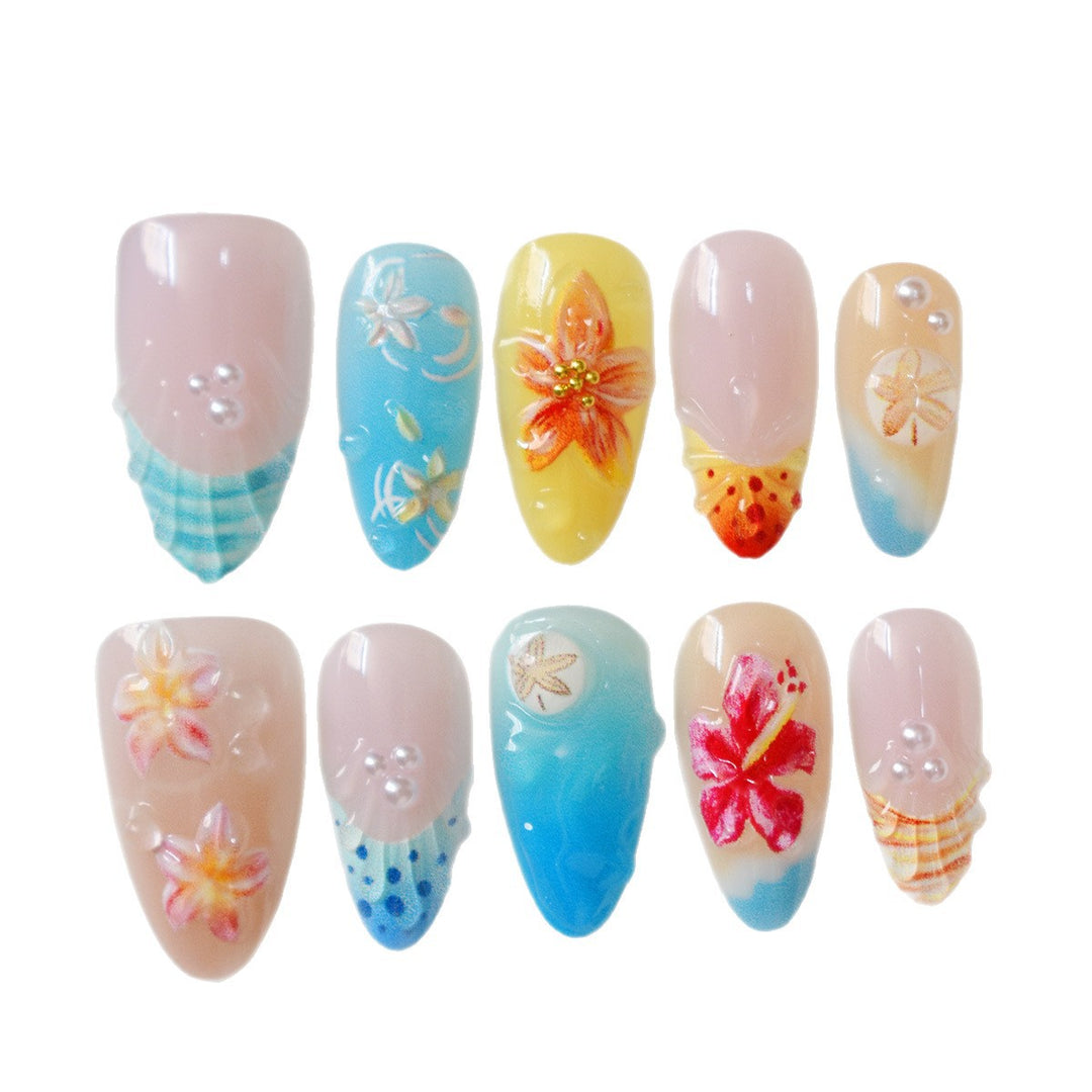Tropical-Themed 3D Press-On Nails Bowlift
