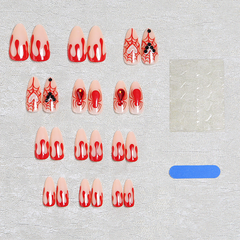 Artificial nail set with Halloween motif and intricate decorations Bowlift
