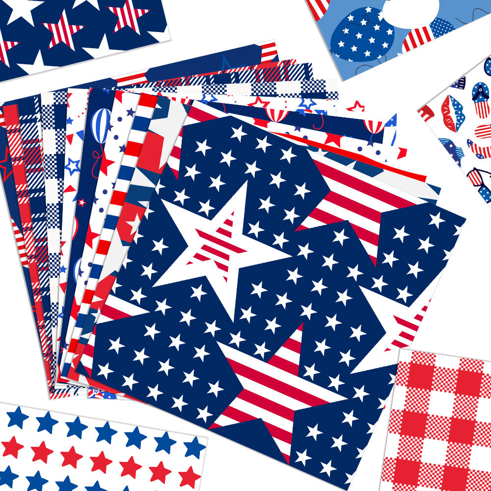 Unisex patterned party napkins made of paper with star and stripe designs Bowlift