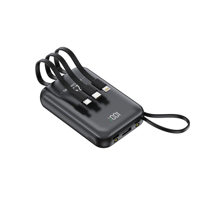 Portable power bank with integrated charging cables and fast charging function Bowlift