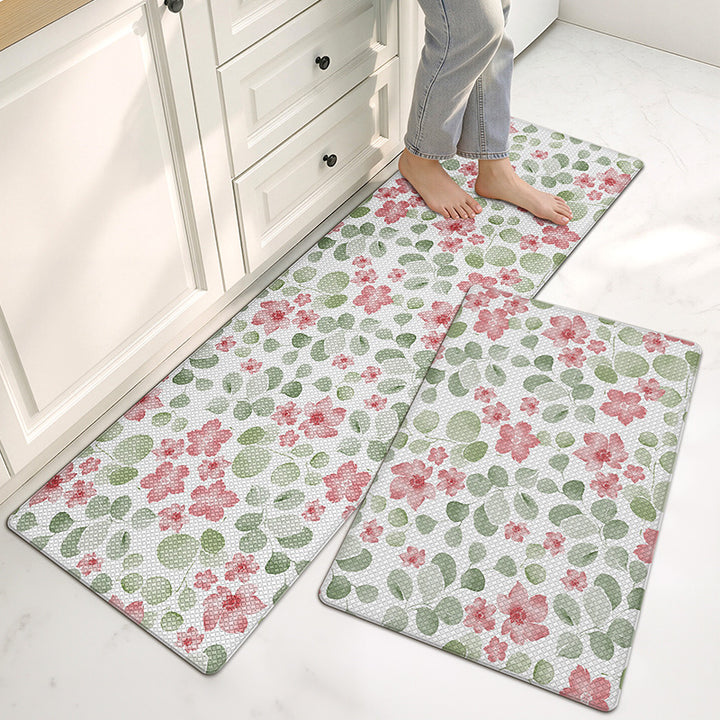 Floral Pattern Kitchen Comfort Mat Set Bowlift