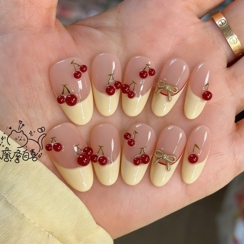 Natural Floral Press-On Nail Set Bowlift