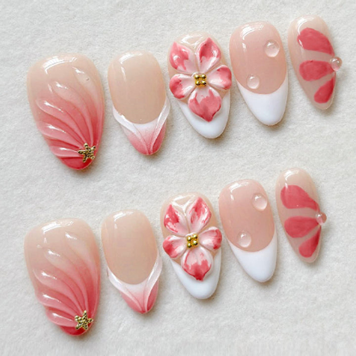 Floral Nail Art Press-On Set Bowlift