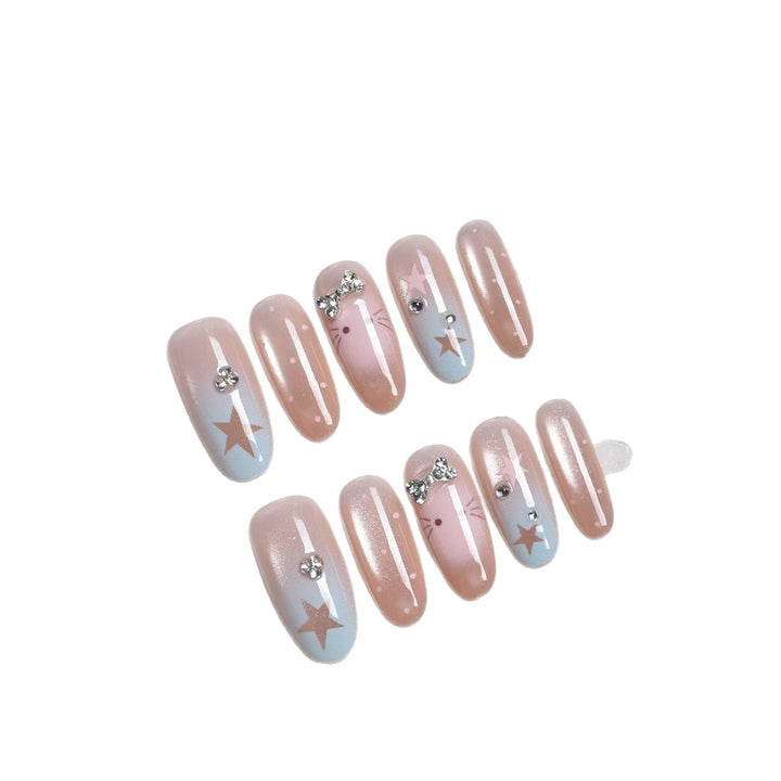 Star-Embellished Press-On Nail Extensions Bowlift