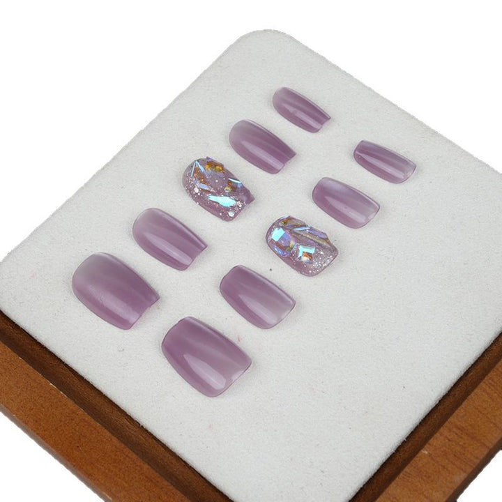 Premium Press-On Nail Set with Glossy and Glitter Accents Bowlift