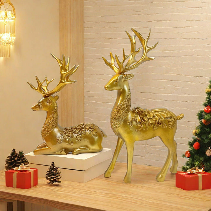 Artful decorative figure of a magnificent deer with floral details Bowlift