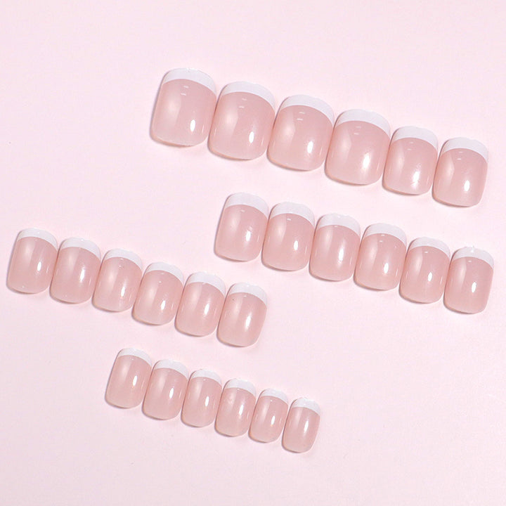 Classic French Tip Press-On Nail Set Bowlift