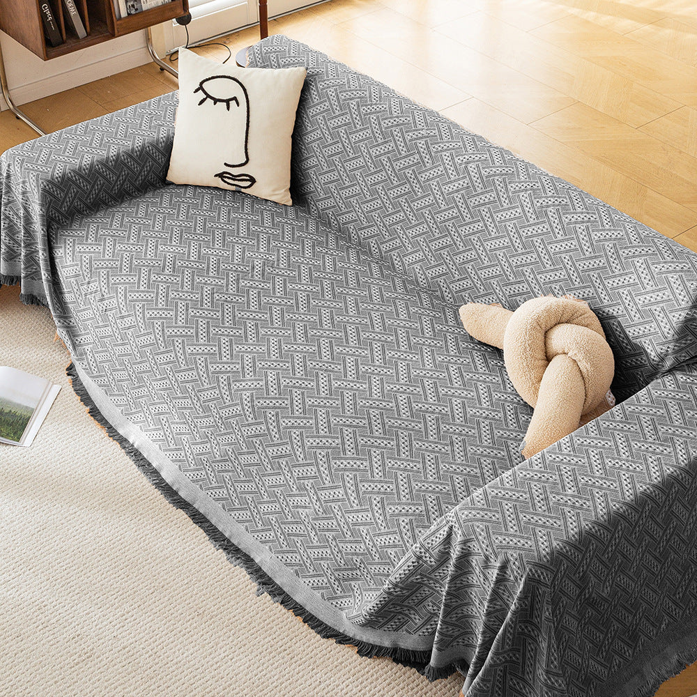 Textured Woven Sofa Throw Blanket