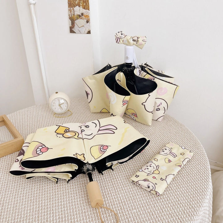 Women's Folding Umbrella with Multifunctional Storage System Bowlift