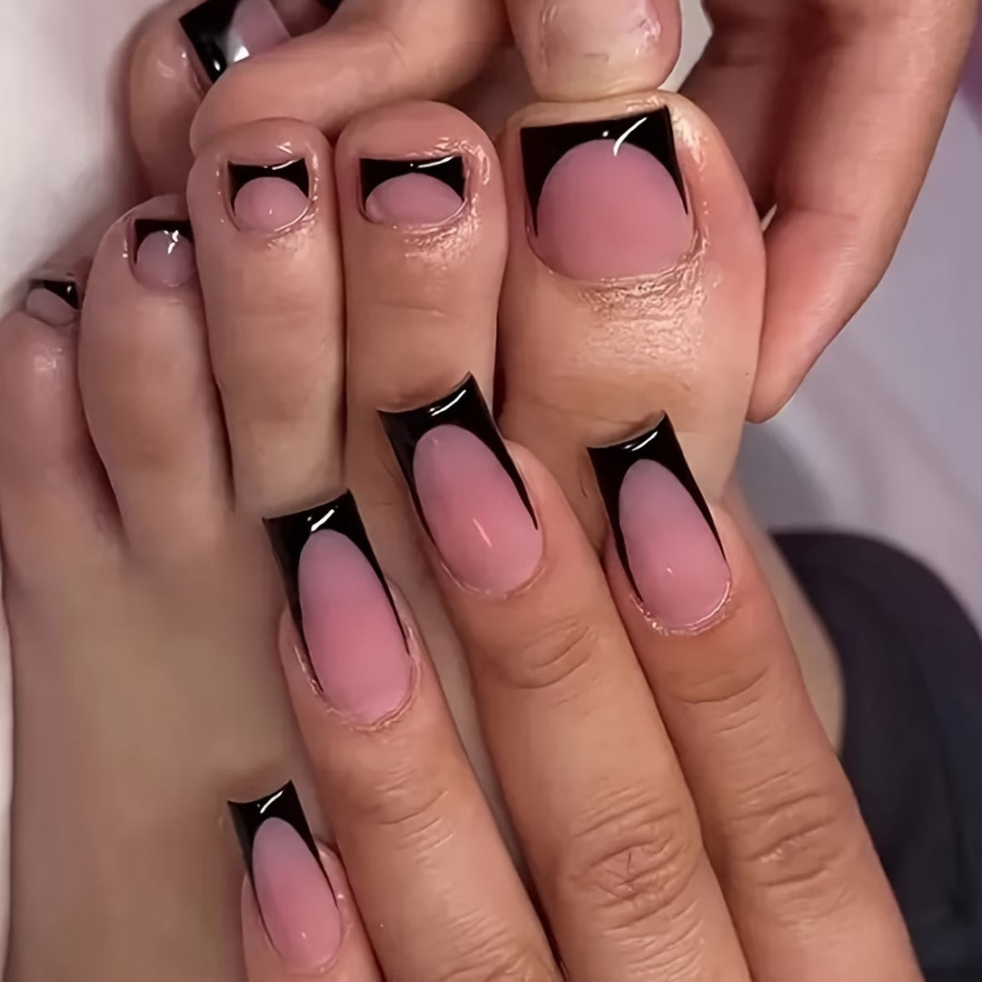 Stylish Press-On Nail Art Set Bowlift