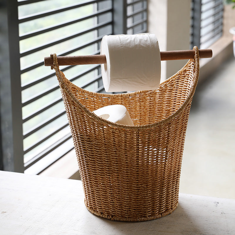 Ladies Natural Basket with Wooden Handle Bowlift