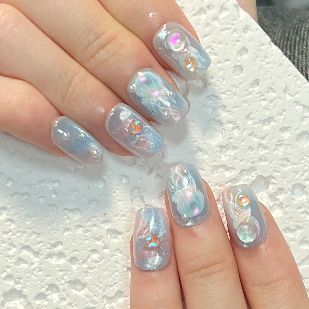 Artistic Premium Nail Extensions with Unique Artistic Accents Bowlift