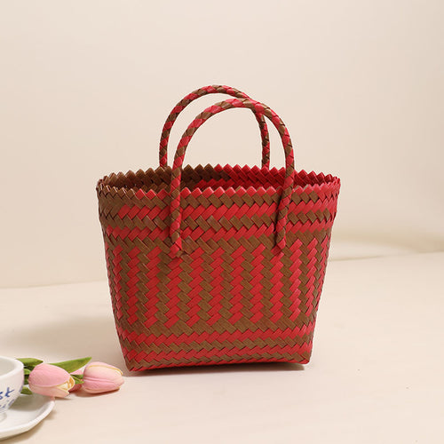 Braided Tote Bag in Rustic Design Bowlift