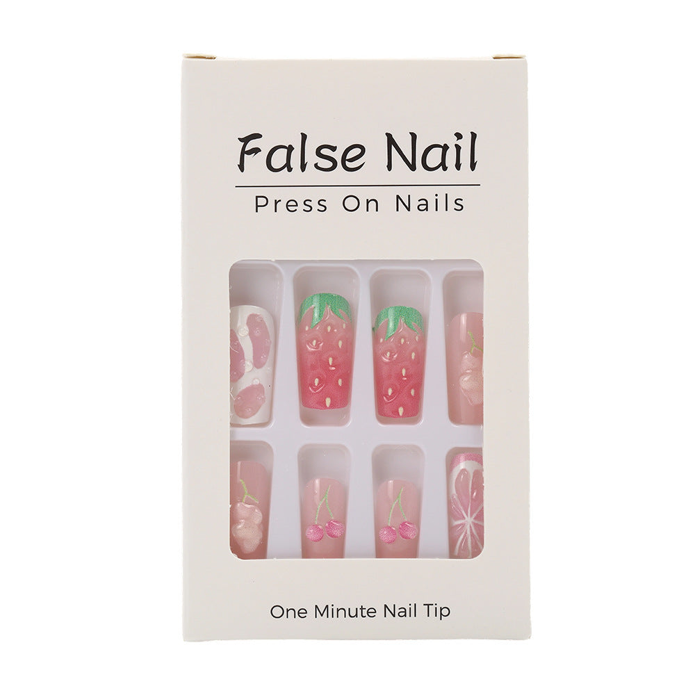 Artificial nails with strawberry and cherry designs Bowlift