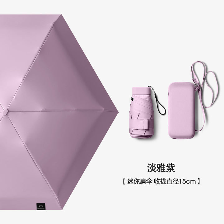Women's compact rain and sun protection umbrella with carrying case Bowlift