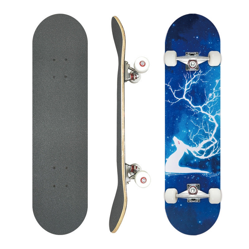 Complete Street Skateboard with Maple Deck Concave and Durable PU Wheels Bowlift