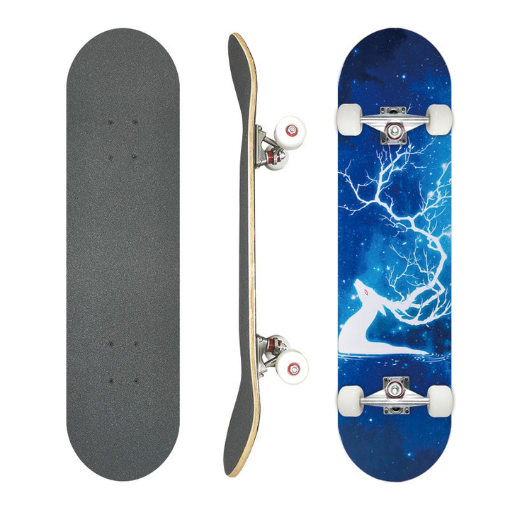 Complete Street Skateboard with Maple Deck Concave and Durable PU Wheels Bowlift