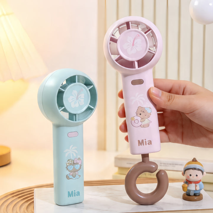 Women's Portable Handheld Fan with Cute Animal Design Bowlift