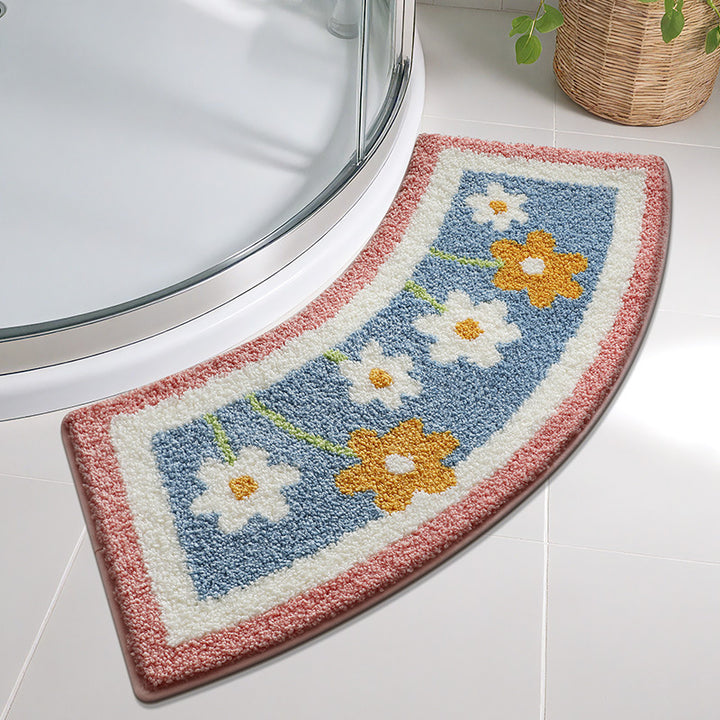 Floral Design Memory Foam Bath Mat Bowlift