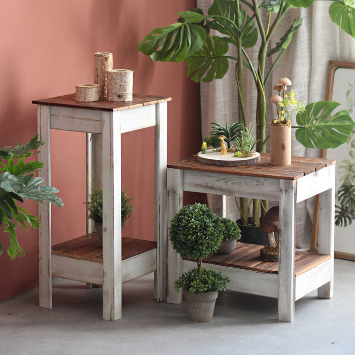 Handmade side table made of solid wood Bowlift